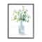 Stupell Industries Flower Jar Still Life Green Blue Painting Framed Wall Art
